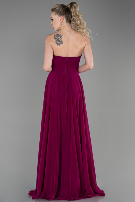 Long Plum Chiffon Evening Dress ABU3343