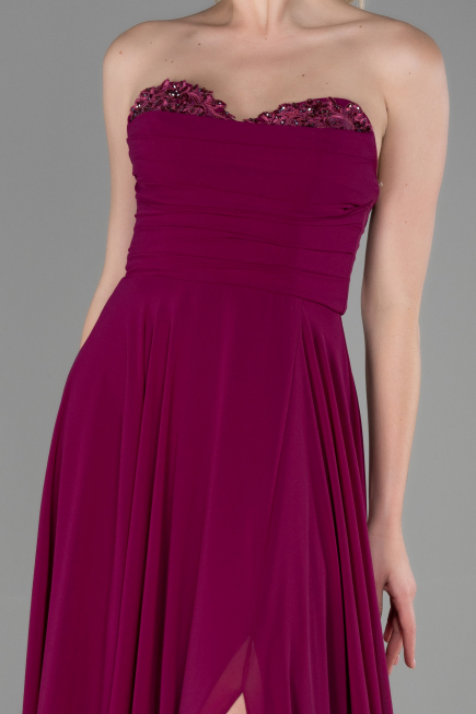 Long Plum Chiffon Evening Dress ABU3343