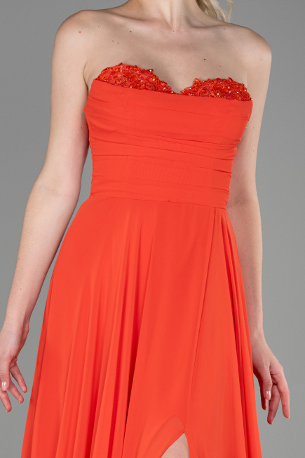 Long Orange Chiffon Evening Dress ABU3343