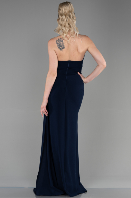 Long Navy Blue Prom Gown ABU3344