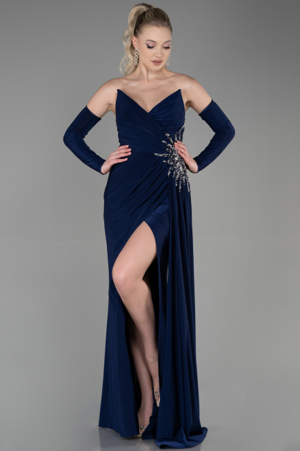 Long Navy Blue Evening Dress ABU3351