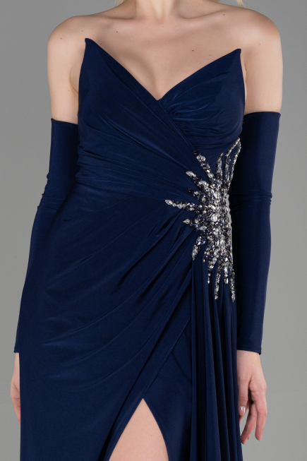 Long Navy Blue Evening Dress ABU3351