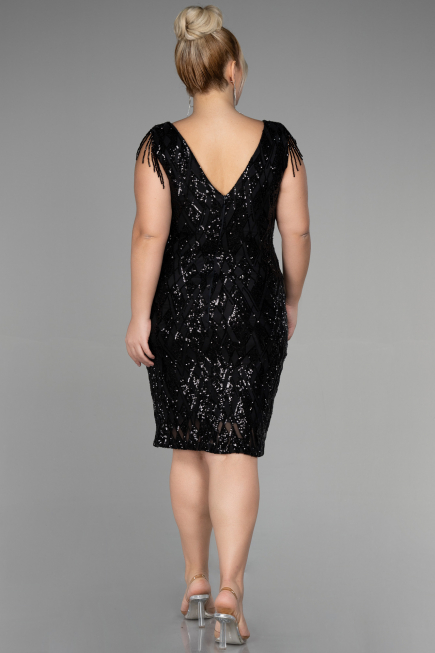Midi Black Plus Size Invitation Dress ABK1873