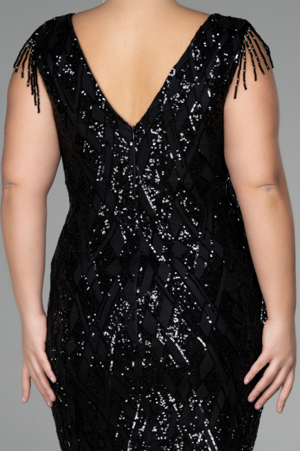 Midi Black Plus Size Invitation Dress ABK1873