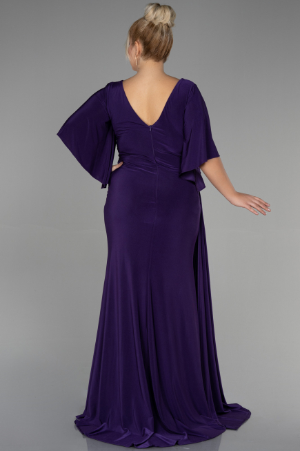 Purple Long Plus Size Evening Dress ABU3173