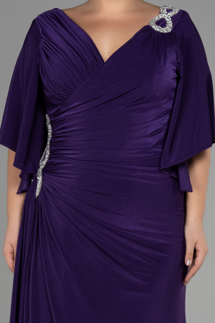 Purple Long Plus Size Evening Dress ABU3173