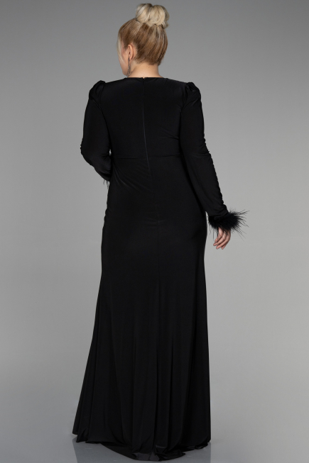 Long Black Plus Size Evening Dress ABU2832