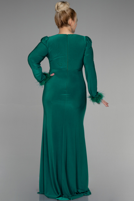 Long Emerald Green Plus Size Evening Dress ABU2832