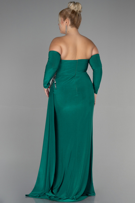 Long Green Plus Size Evening Dress ABU3352