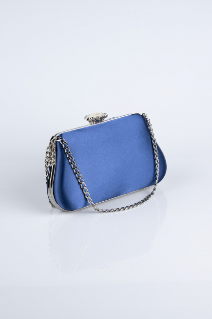 Navy Blue Satin Night Bag SH834