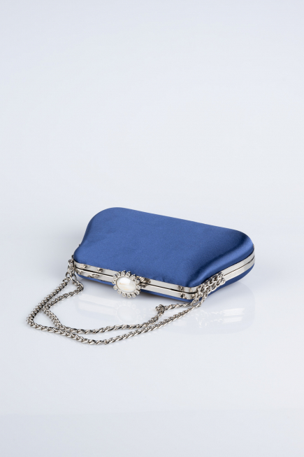 Navy Blue Satin Night Bag SH834