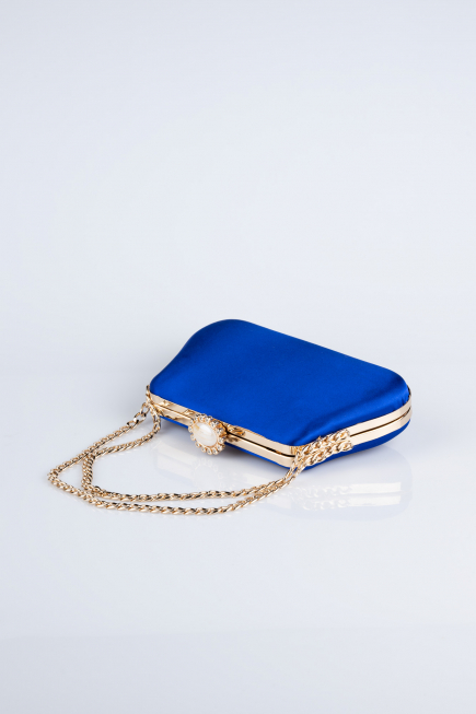 Sax Blue Satin Night Bag SH834