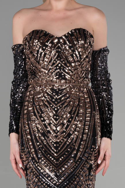 Long Black Mermaid Prom Dress ABU3396