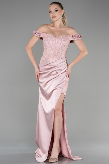 Long Powder Color Evening Dress ABU3384