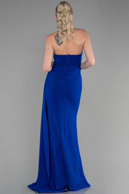 Long Sax Blue Prom Gown ABU3344