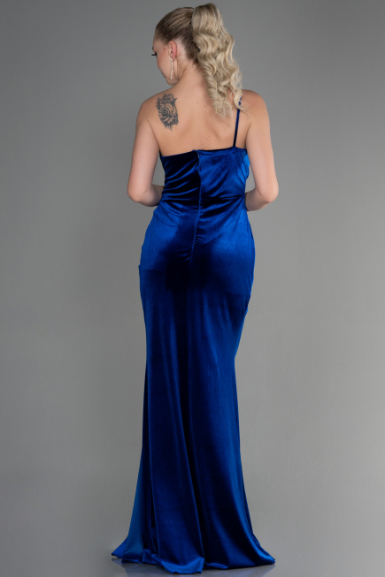 Long Sax Blue Velvet Evening Dress ABU2626