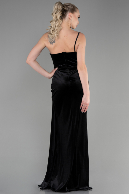 Long Black Velvet Evening Dress ABU2626