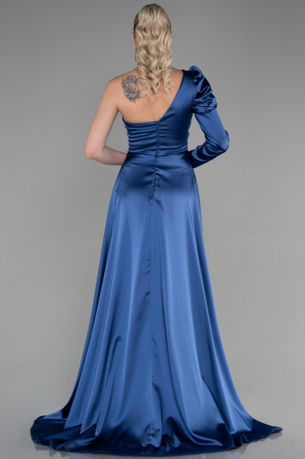 Indigo Long Satin Evening Dress ABU1715
