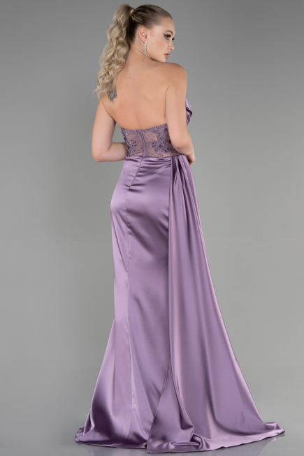 Lavender Long Satin Evening Dress ABU3376