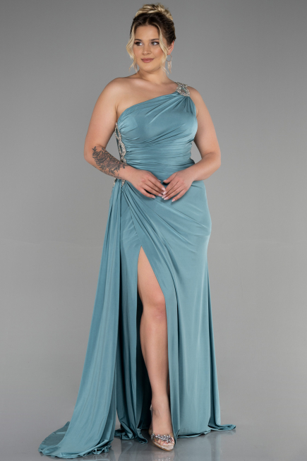 Turquoise Long Plus Size Evening Dress ABU3132