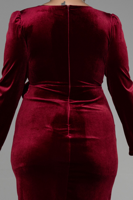 Midi Burgundy Velvet Invitation Dress ABK1896
