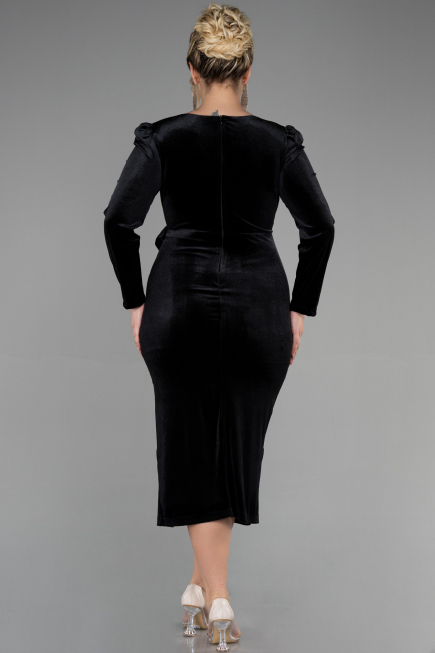 Midi Black Velvet Invitation Dress ABK1896
