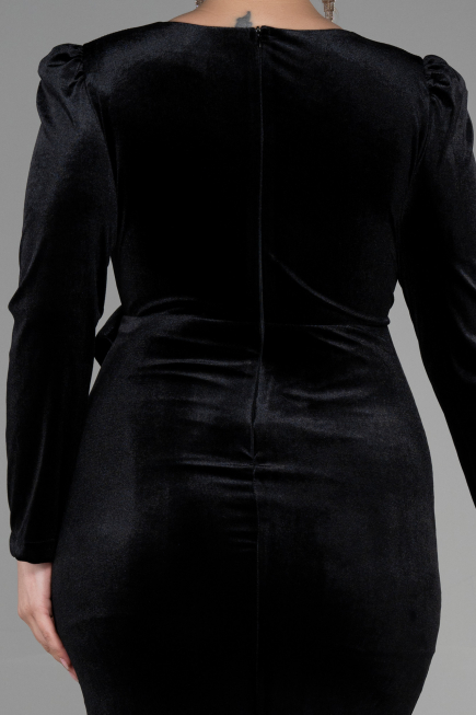 Midi Black Velvet Invitation Dress ABK1896
