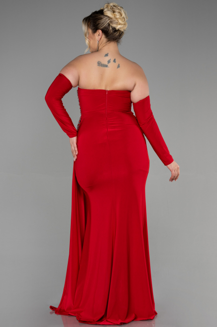 Long Red Plus Size Evening Dress ABU3352