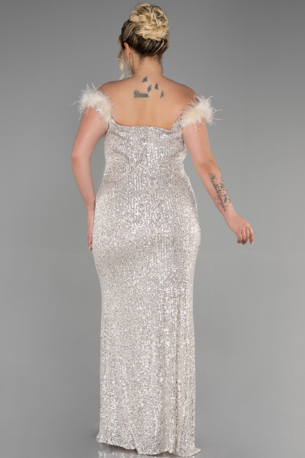 Long Mink Scaly Plus Size Evening Dress ABU3193