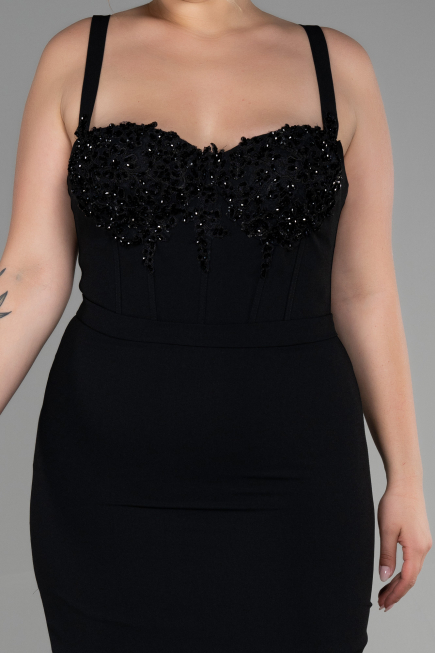 Midi Black Plus Size Invitation Dress ABK1882