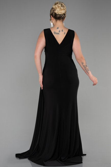 Long Black Plus Size Evening Dress ABU3438