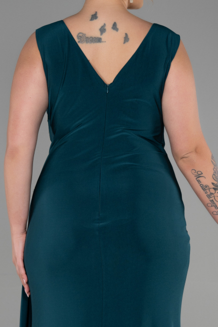Long Emerald Green Plus Size Evening Dress ABU3438