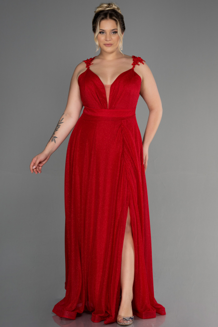 Long Red Oversized Evening Dress ABU3174