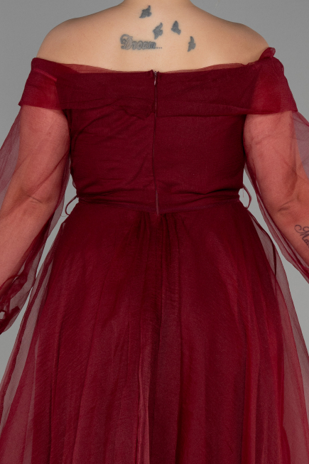 Burgundy Long Oversized Evening Dress ABU1535