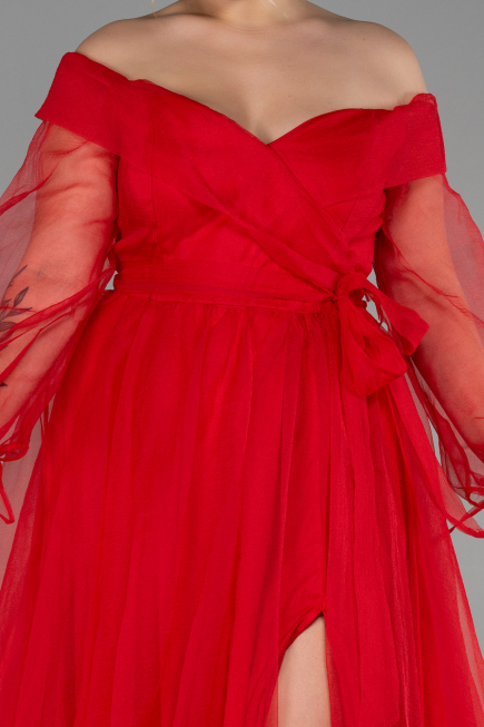Long Red Oversized Evening Dress ABU1535