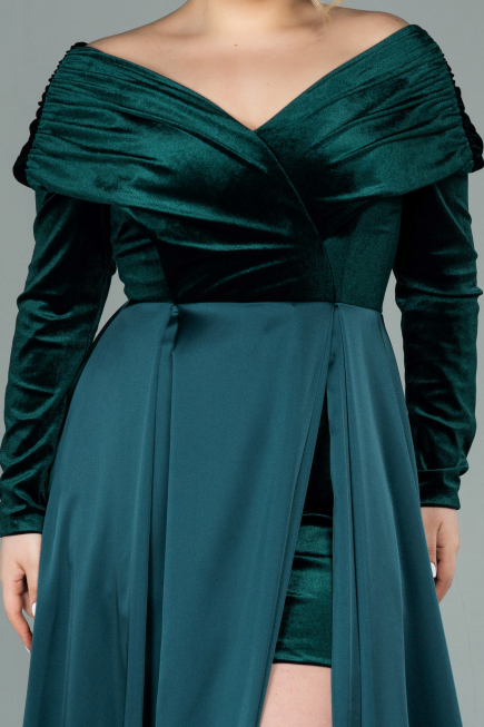 Long Emerald Green Oversized Evening Dress ABU2084