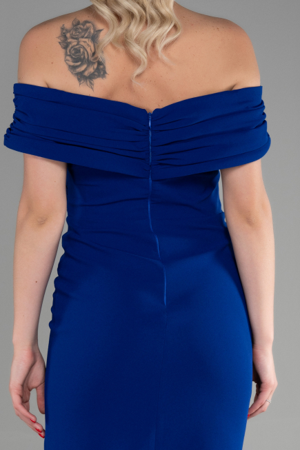Midi Sax Blue Invitation Dress ABK1902