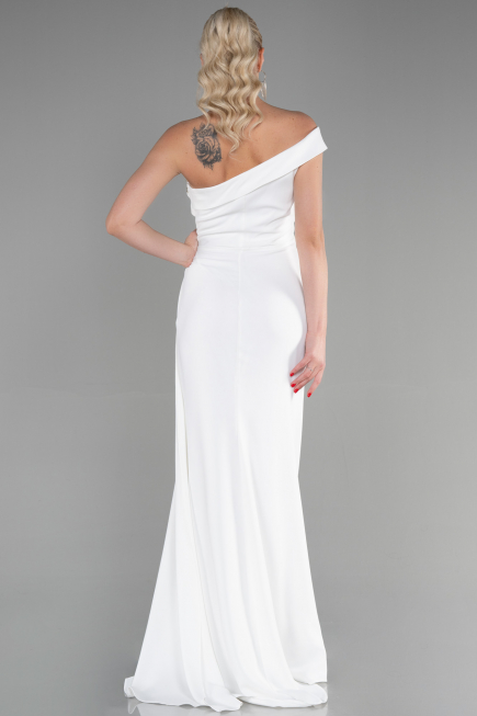 White Long Mermaid Prom Dress ABU3324