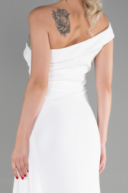 White Long Mermaid Prom Dress ABU3324