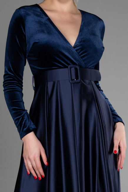 Long Navy Blue Evening Dress ABU3388