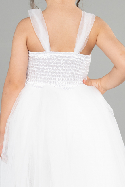 Long White Girl Dress ABU3031