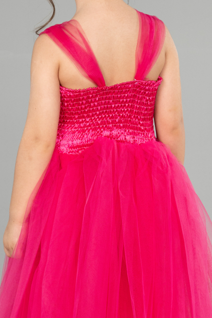 Fuchsia Long Girl Dress ABU3031