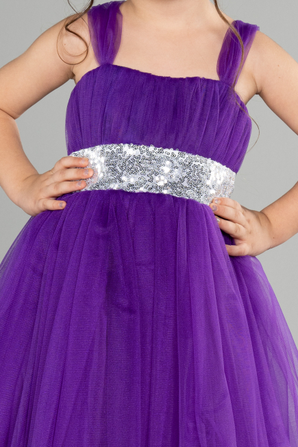 Long Purple Girl Dress ABU3031