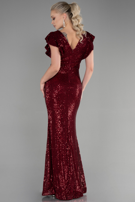 Long Burgundy Mermaid Evening Dress ABU1481
