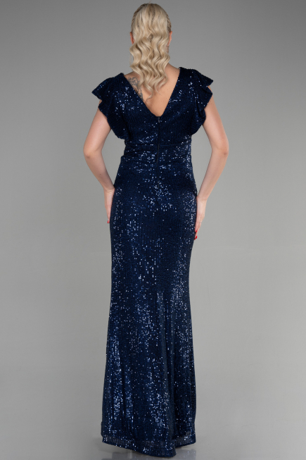 Long Navy Blue Mermaid Evening Dress ABU1481