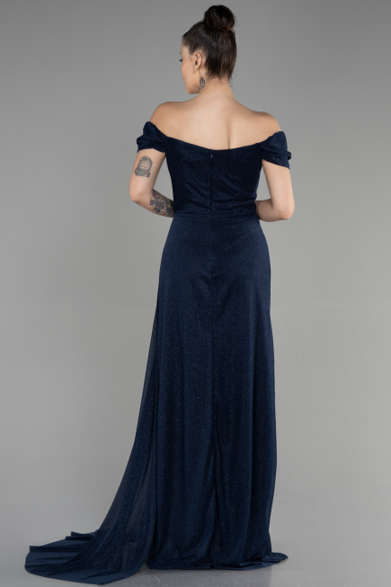 Long Navy Blue Prom Gown ABU3472