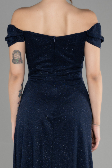 Long Navy Blue Prom Gown ABU3472