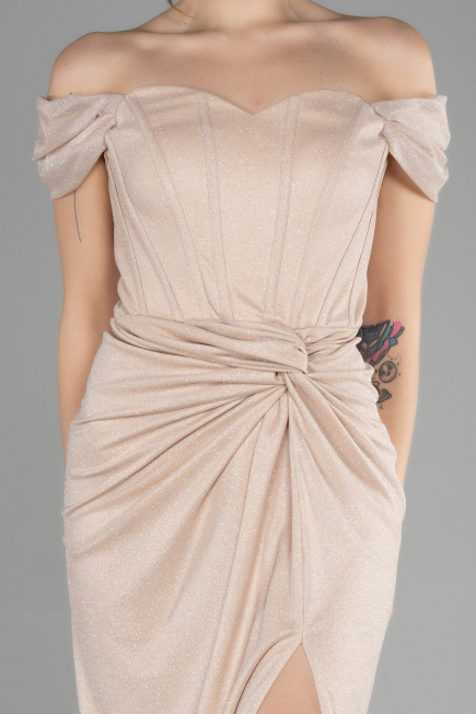 Long Beige Prom Gown ABU3473