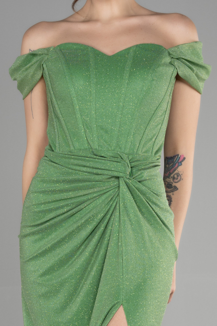 Long Pistachio Green Prom Gown ABU3473