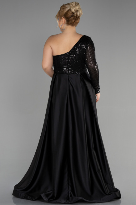Long Black Plus Size Evening Dress ABU2165